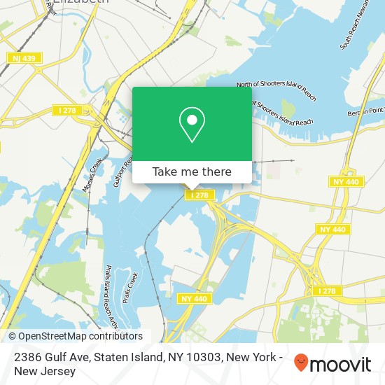 Mapa de 2386 Gulf Ave, Staten Island, NY 10303
