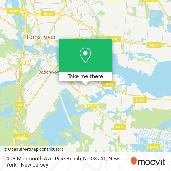 Mapa de 408 Monmouth Ave, Pine Beach, NJ 08741