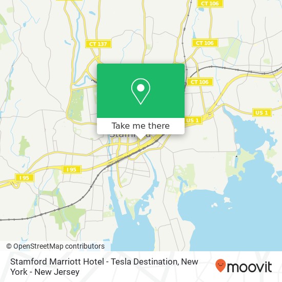 Stamford Marriott Hotel - Tesla Destination map