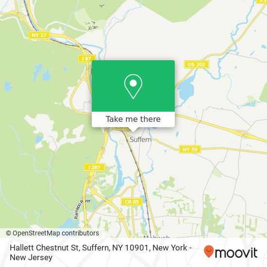 Mapa de Hallett Chestnut St, Suffern, NY 10901