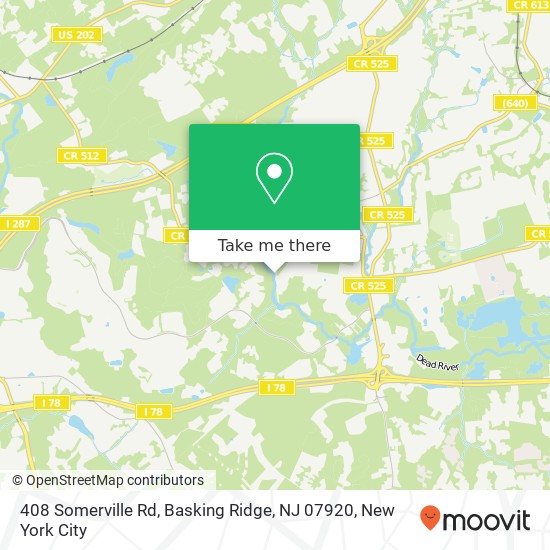 Mapa de 408 Somerville Rd, Basking Ridge, NJ 07920