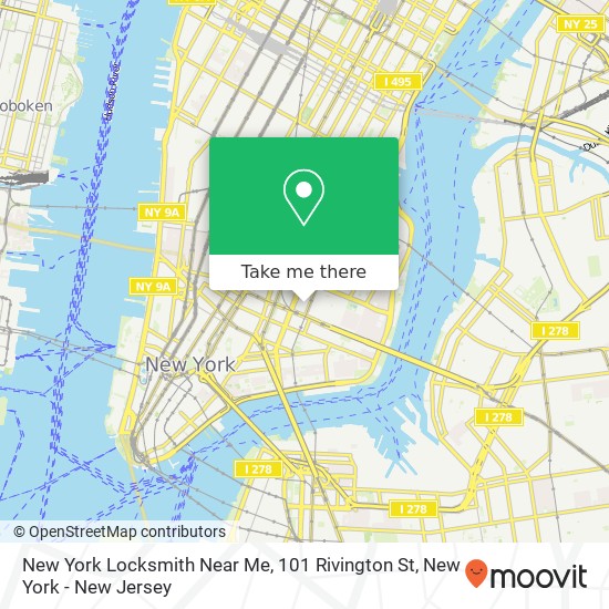 New York Locksmith Near Me, 101 Rivington St map