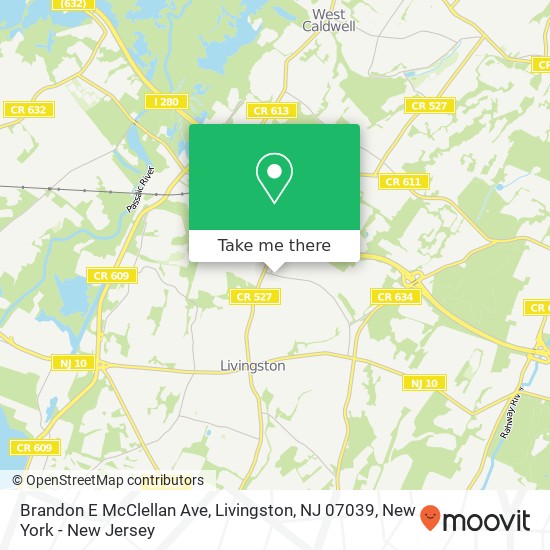 Brandon E McClellan Ave, Livingston, NJ 07039 map