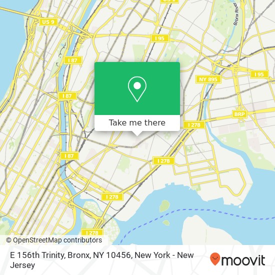 Mapa de E 156th Trinity, Bronx, NY 10456