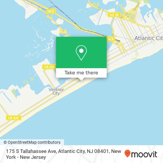 Mapa de 175 S Tallahassee Ave, Atlantic City, NJ 08401