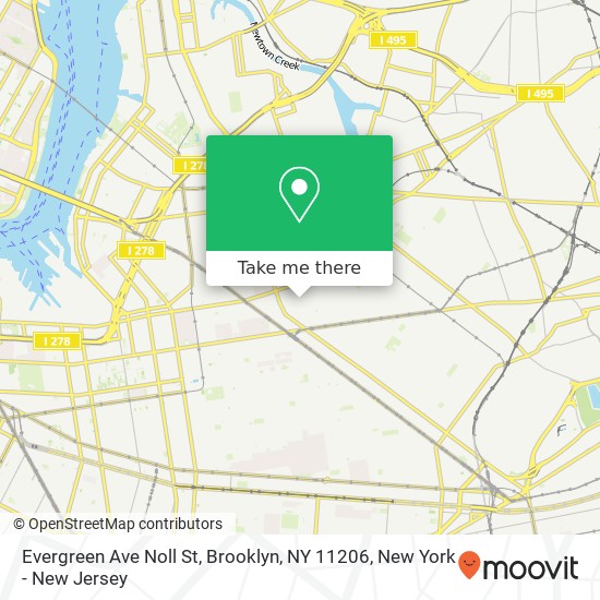 Evergreen Ave Noll St, Brooklyn, NY 11206 map