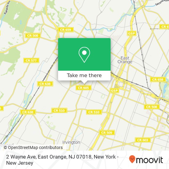 Mapa de 2 Wayne Ave, East Orange, NJ 07018