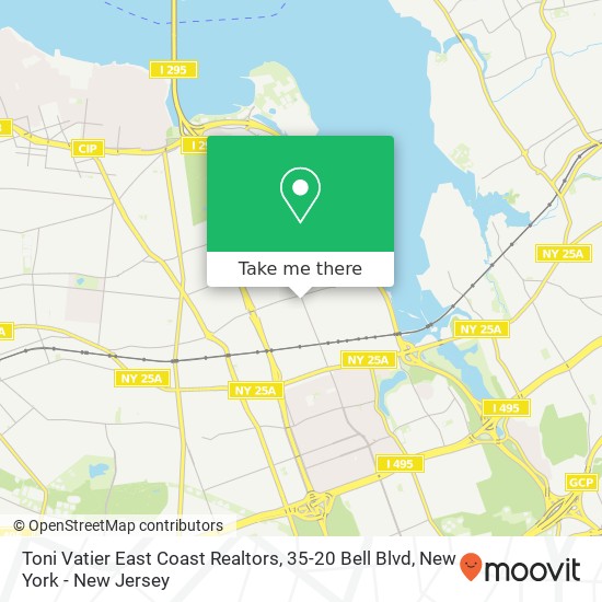Mapa de Toni Vatier East Coast Realtors, 35-20 Bell Blvd