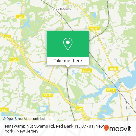 Mapa de Nutswamp Nut Swamp Rd, Red Bank, NJ 07701