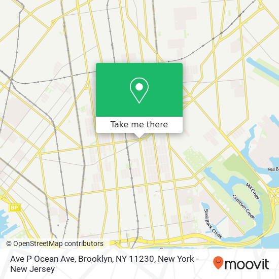 Mapa de Ave P Ocean Ave, Brooklyn, NY 11230