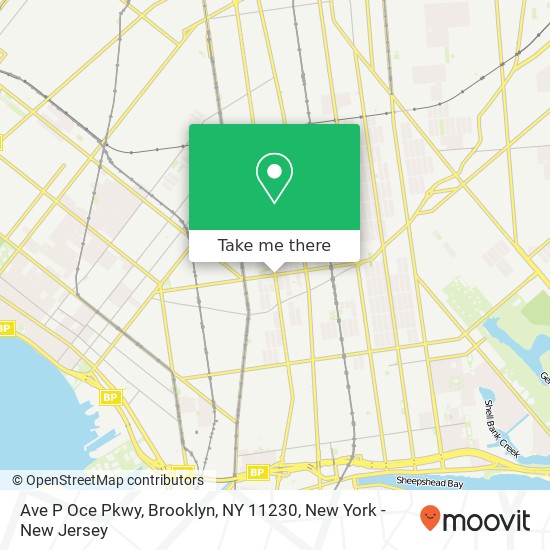 Mapa de Ave P Oce Pkwy, Brooklyn, NY 11230