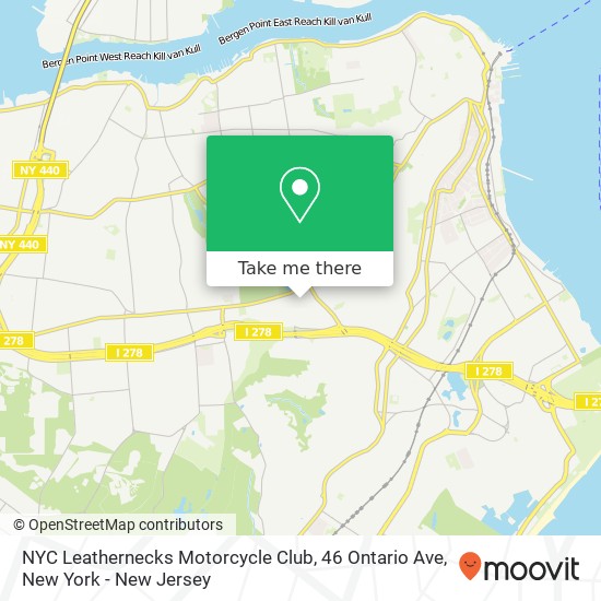 Mapa de NYC Leathernecks Motorcycle Club, 46 Ontario Ave
