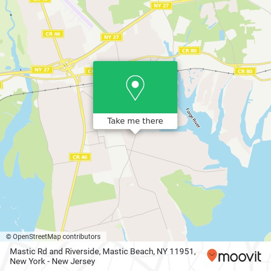 Mastic Rd and Riverside, Mastic Beach, NY 11951 map