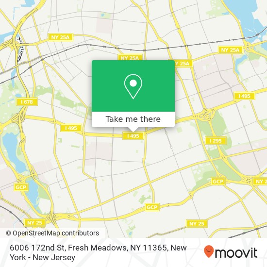Mapa de 6006 172nd St, Fresh Meadows, NY 11365