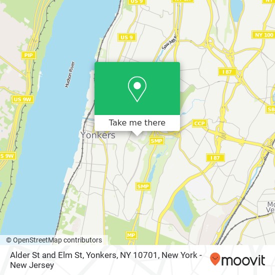 Mapa de Alder St and Elm St, Yonkers, NY 10701