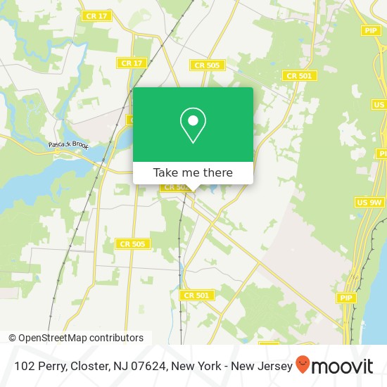 Mapa de 102 Perry, Closter, NJ 07624