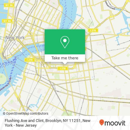Mapa de Flushing Ave and Clint, Brooklyn, NY 11251