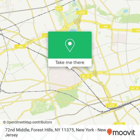 Mapa de 72nd Middle, Forest Hills, NY 11375