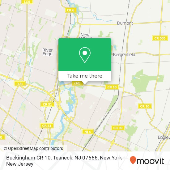 Mapa de Buckingham CR-10, Teaneck, NJ 07666