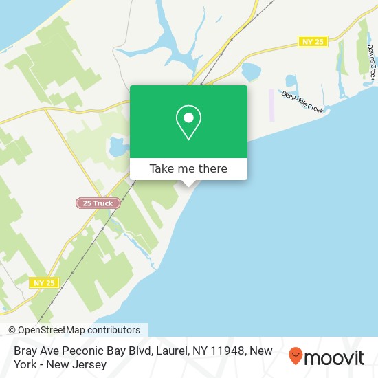 Mapa de Bray Ave Peconic Bay Blvd, Laurel, NY 11948