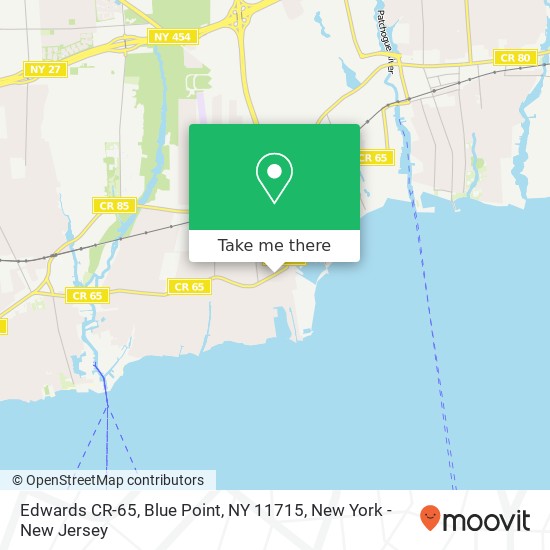 Mapa de Edwards CR-65, Blue Point, NY 11715