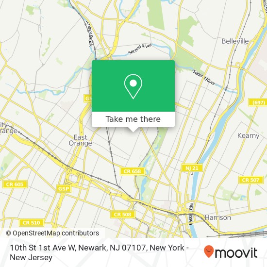 10th St 1st Ave W, Newark, NJ 07107 map