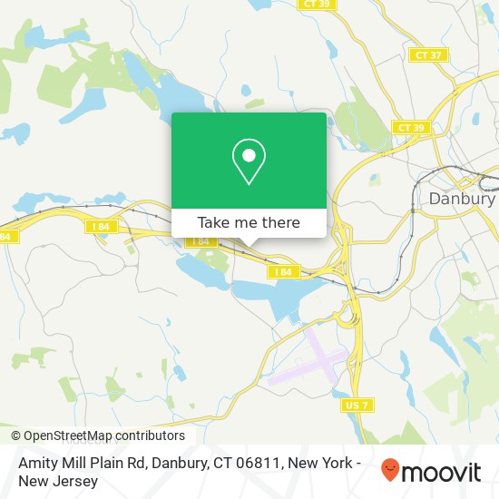 Mapa de Amity Mill Plain Rd, Danbury, CT 06811