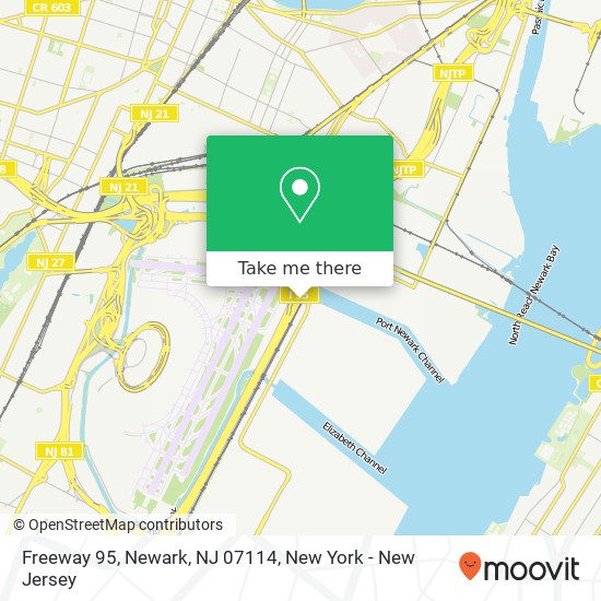 Mapa de Freeway 95, Newark, NJ 07114