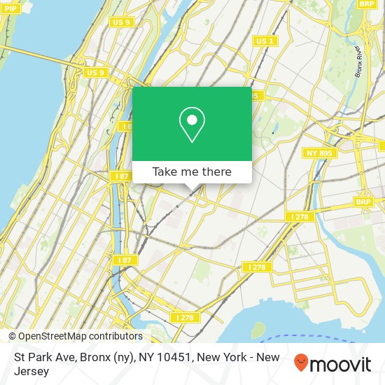 St Park Ave, Bronx (ny), NY 10451 map