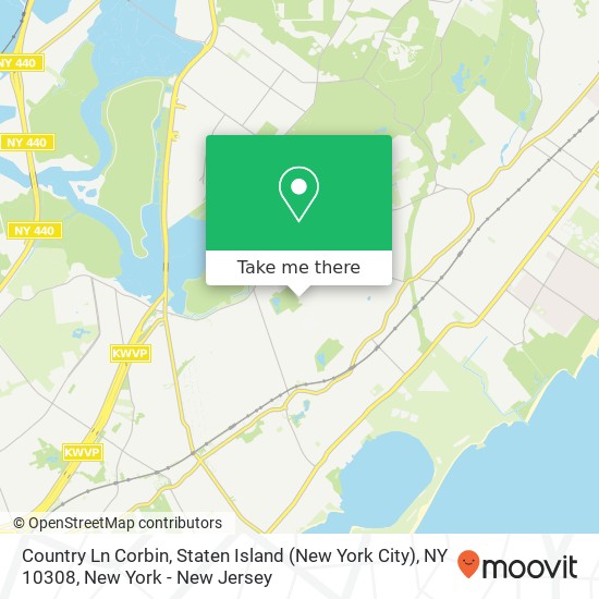 Mapa de Country Ln Corbin, Staten Island (New York City), NY 10308