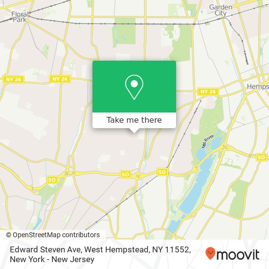 Mapa de Edward Steven Ave, West Hempstead, NY 11552