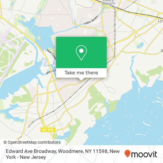 Mapa de Edward Ave Broadway, Woodmere, NY 11598