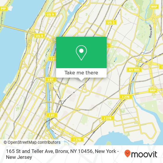 Mapa de 165 St and Teller Ave, Bronx, NY 10456