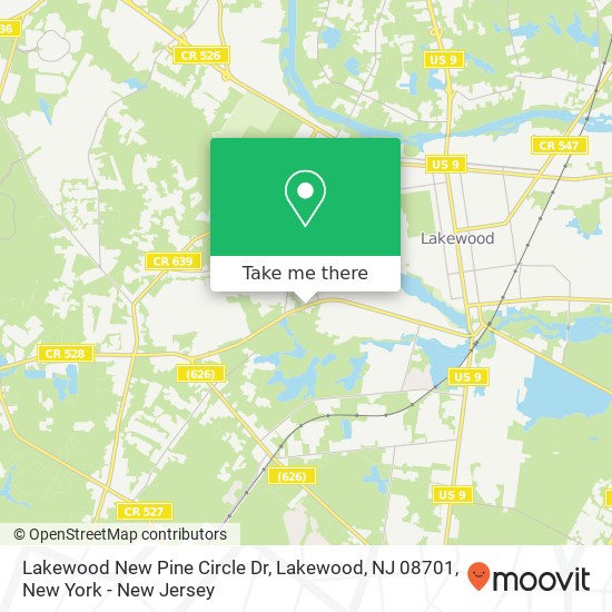 Mapa de Lakewood New Pine Circle Dr, Lakewood, NJ 08701