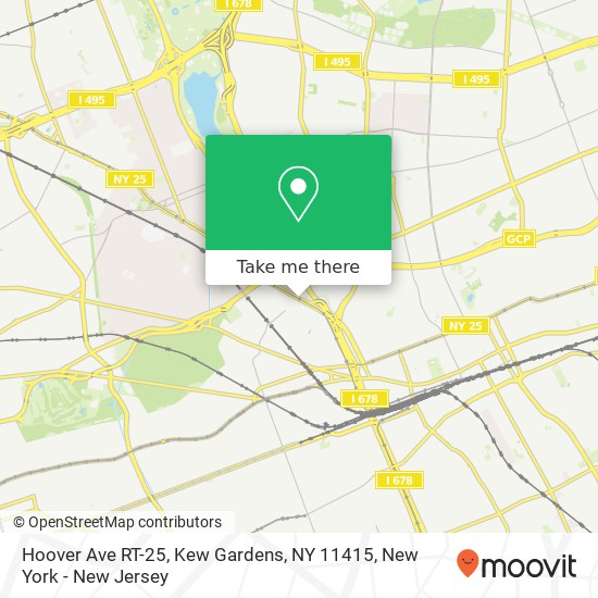 Mapa de Hoover Ave RT-25, Kew Gardens, NY 11415