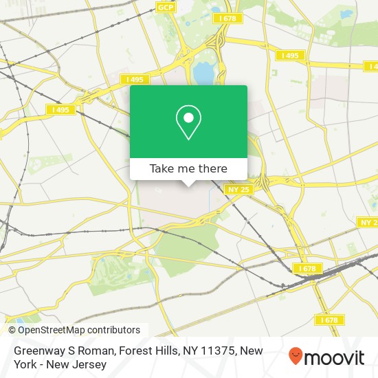 Mapa de Greenway S Roman, Forest Hills, NY 11375