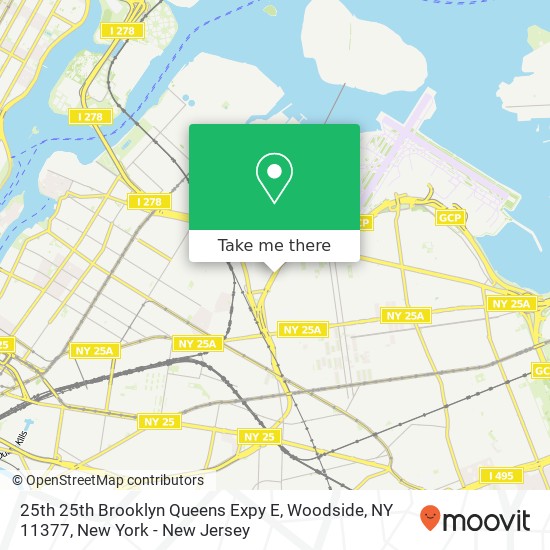 Mapa de 25th 25th Brooklyn Queens Expy E, Woodside, NY 11377