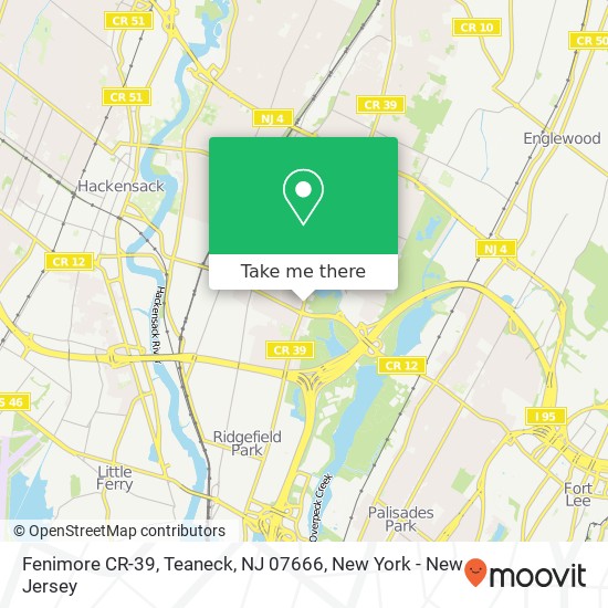 Mapa de Fenimore CR-39, Teaneck, NJ 07666