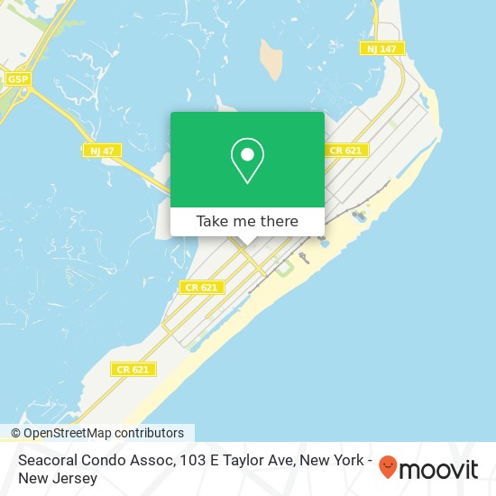 Mapa de Seacoral Condo Assoc, 103 E Taylor Ave