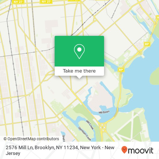 Mapa de 2576 Mill Ln, Brooklyn, NY 11234