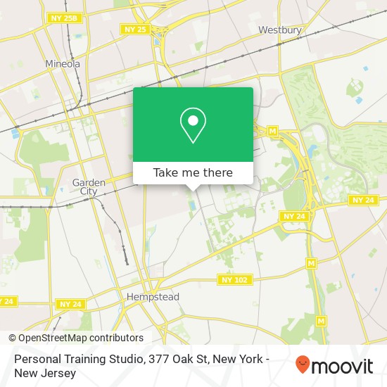 Mapa de Personal Training Studio, 377 Oak St