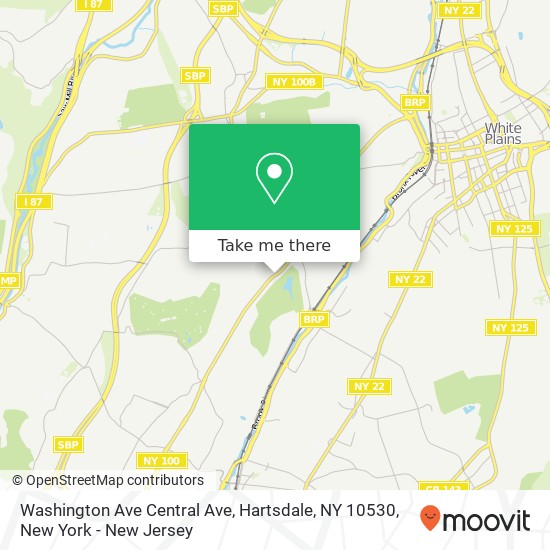 Washington Ave Central Ave, Hartsdale, NY 10530 map