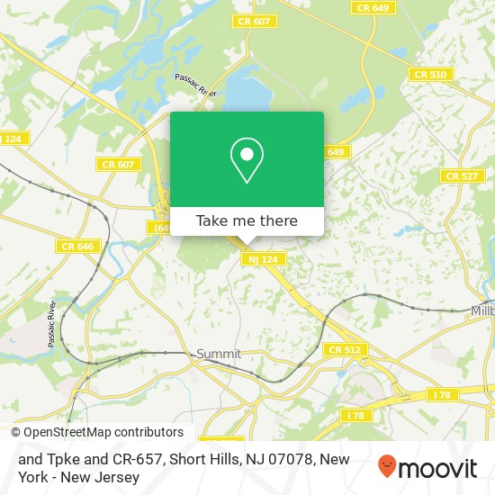 Mapa de and Tpke and CR-657, Short Hills, NJ 07078