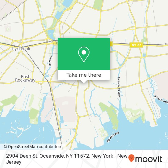 Mapa de 2904 Deen St, Oceanside, NY 11572