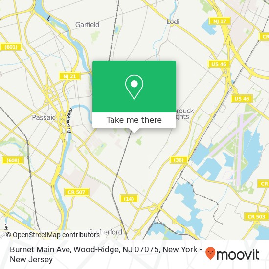 Mapa de Burnet Main Ave, Wood-Ridge, NJ 07075