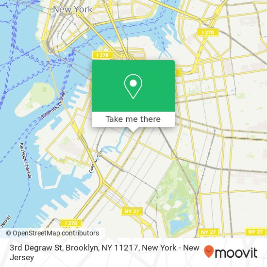 Mapa de 3rd Degraw St, Brooklyn, NY 11217