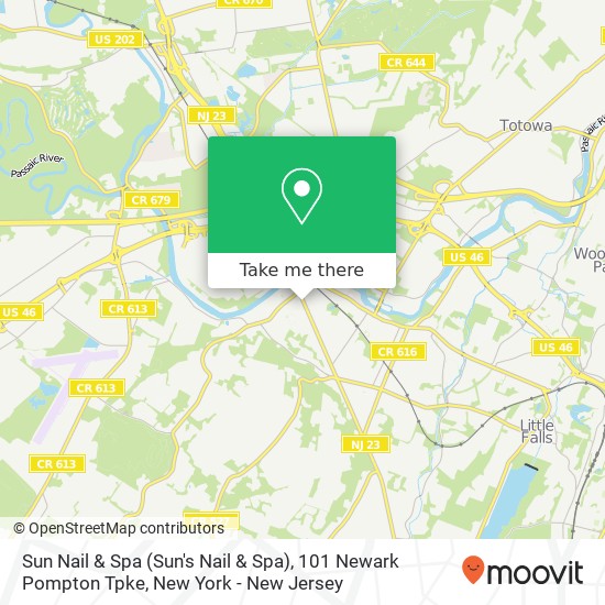 Sun Nail & Spa (Sun's Nail & Spa), 101 Newark Pompton Tpke map