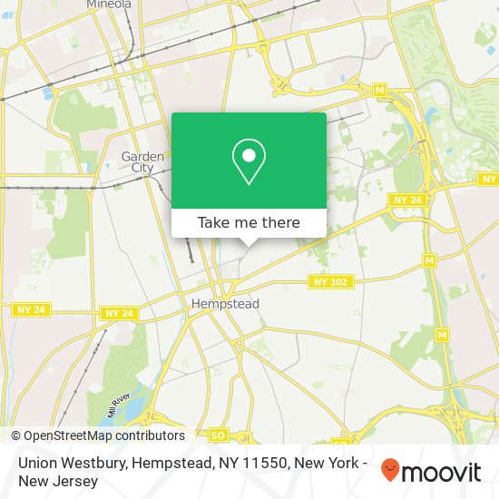 Mapa de Union Westbury, Hempstead, NY 11550