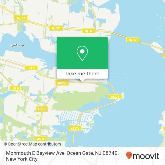 Mapa de Monmouth E Bayview Ave, Ocean Gate, NJ 08740