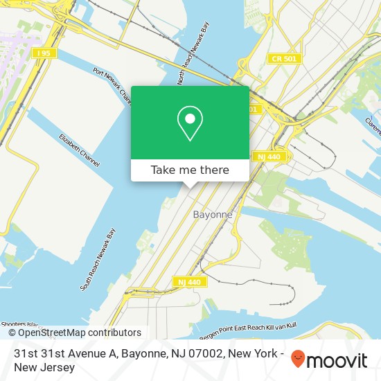 Mapa de 31st 31st Avenue A, Bayonne, NJ 07002